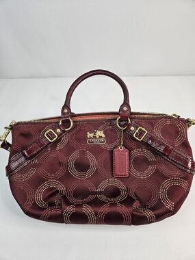 Coach Madison Dotted Op Art Signature Sophia Satchel